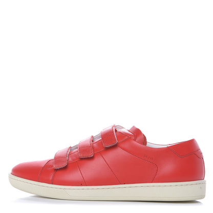 Saint Laurent Calfskin Mens Flat Heel Wolly Sneakers 44 Red Flame 1 of 9