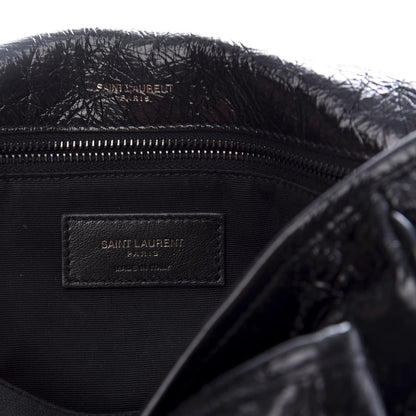 Saint Laurent Crinkled Calfskin Matelasse Monogram Medium Niki Chain Satchel Black 6 of 10