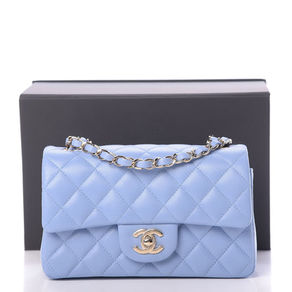 Chanel Lambskin Quilted Mini Rectangular Flap Light Blue 11 of 11