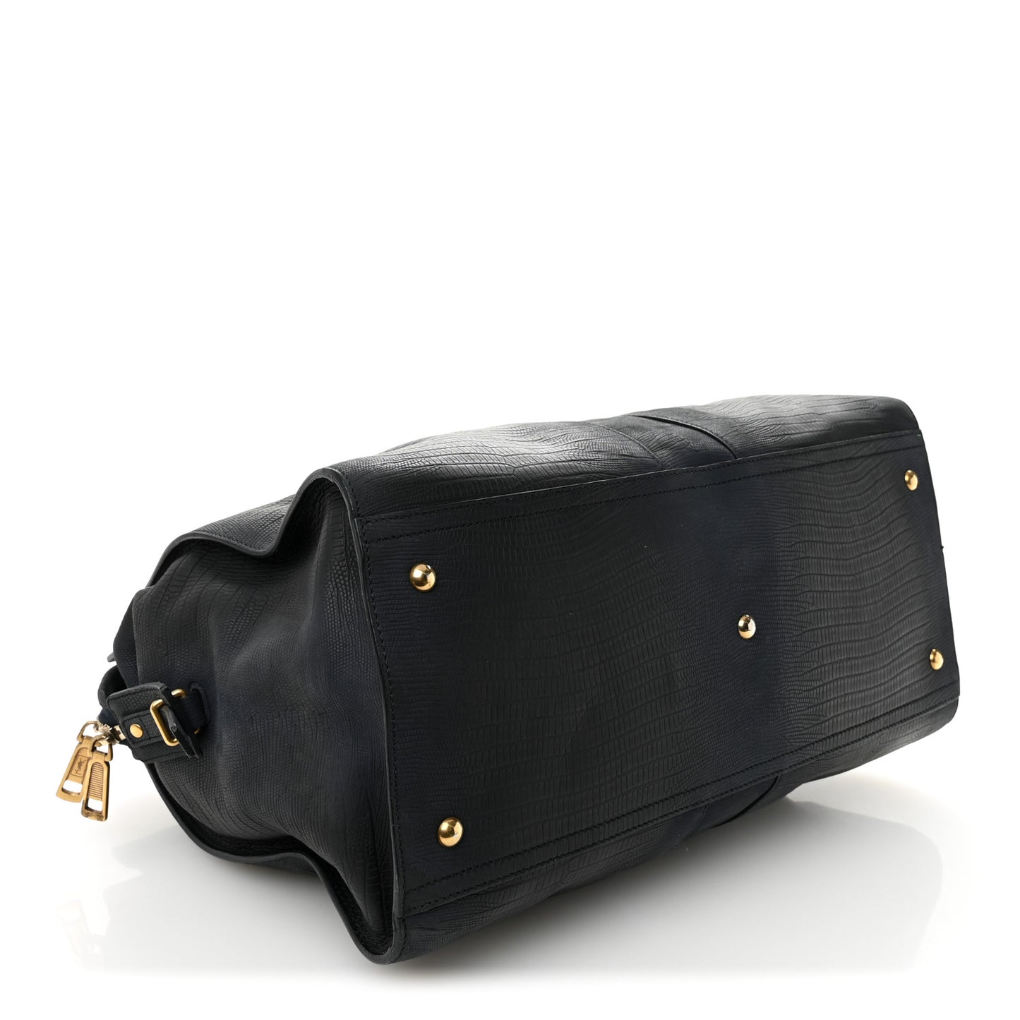 Calfskin Lizard Embossed Large Cabas ChYc Navy Blue