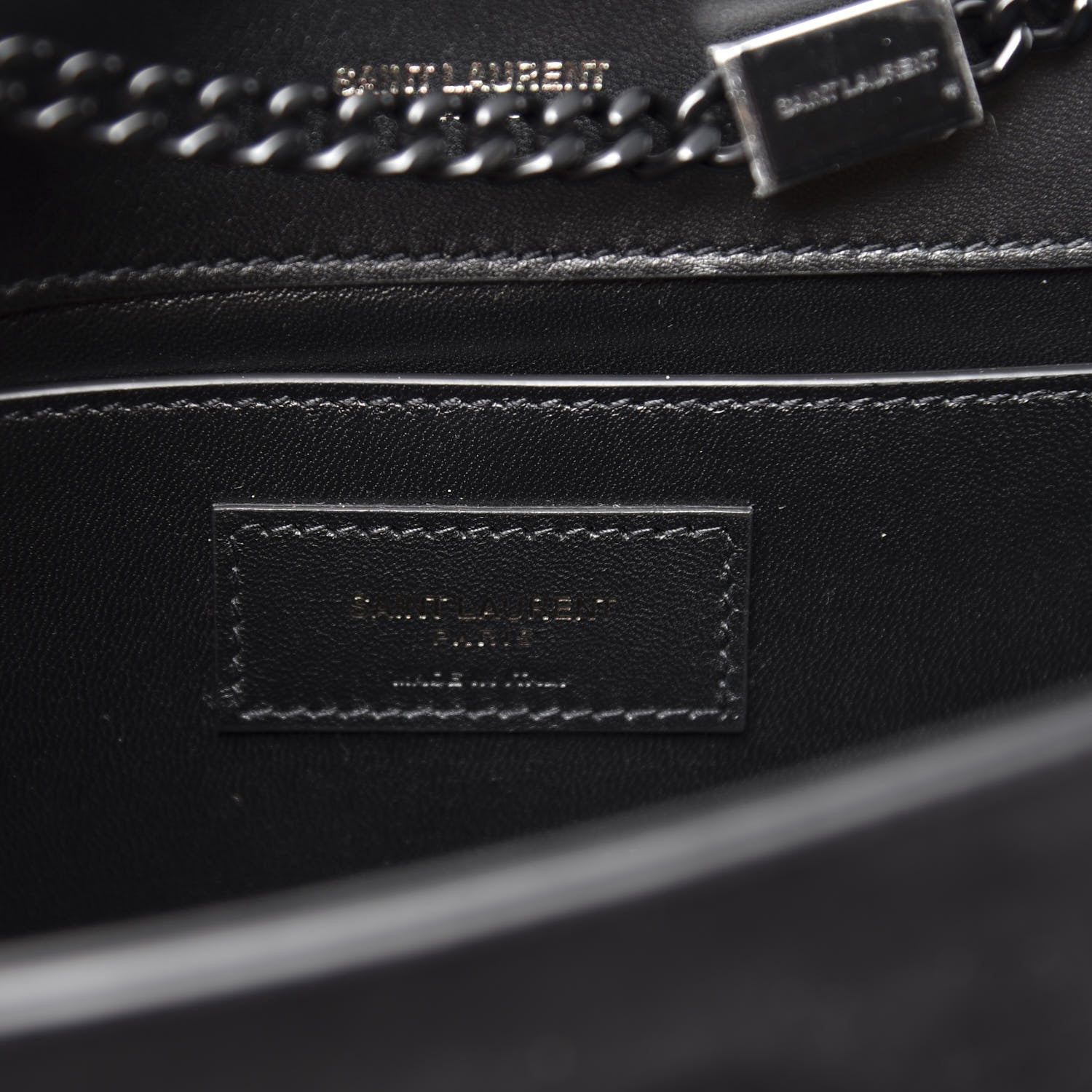 Saint Laurent Suede Crystal Small Classic Monogram Kate Satchel Black 8 of 9
