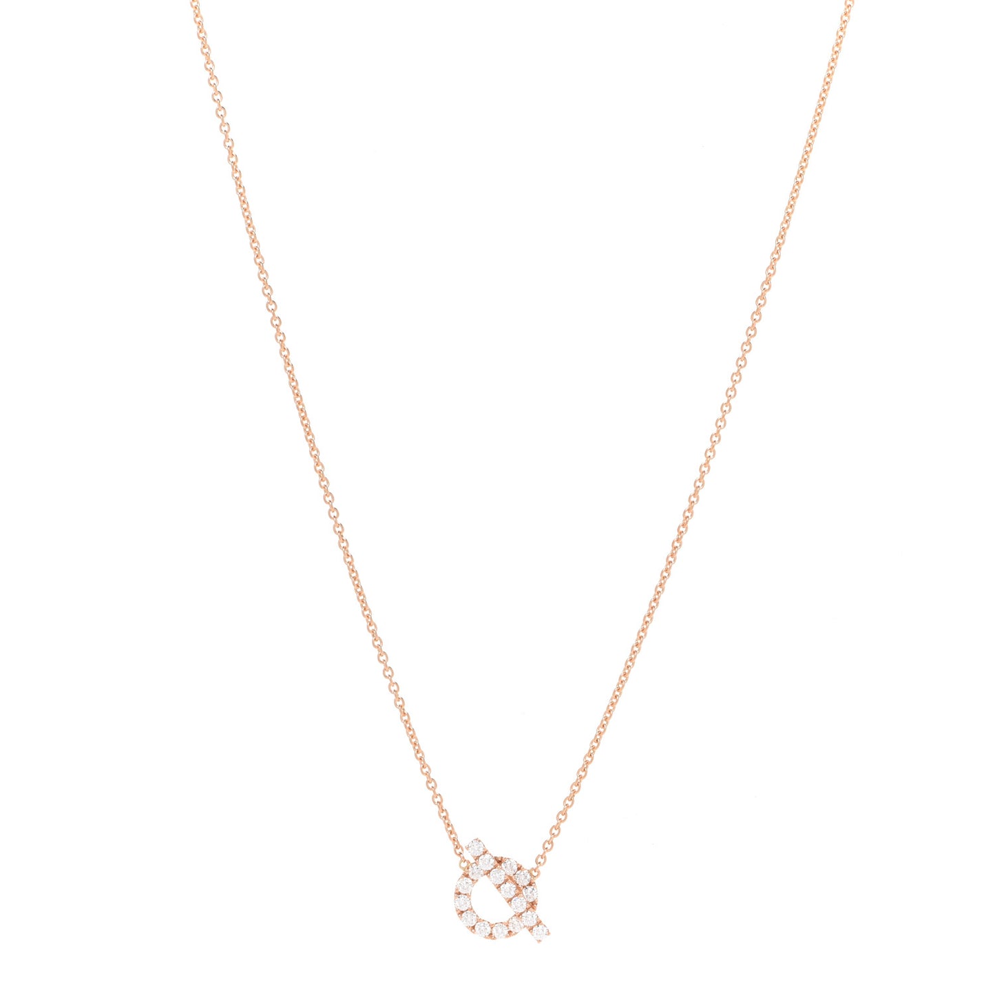 18K Rose Gold Diamond Finesse Pendant Necklace