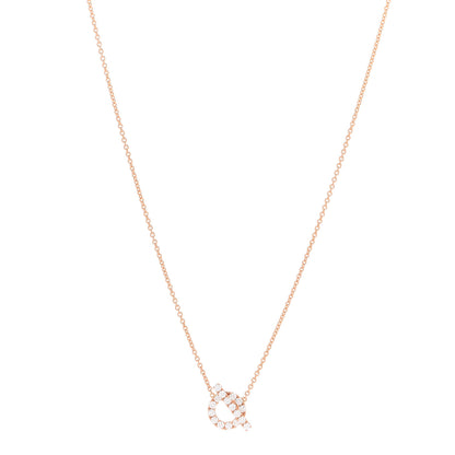 Hermes 18K Rose Gold Diamond Finesse Pendant Necklace 1 of 6
