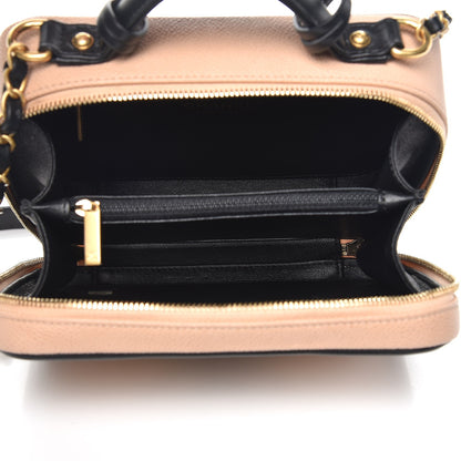 Chanel Caviar Quilted Medium CC Filigree Vanity Case Beige Black 7 of 9