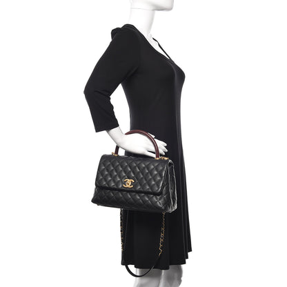Chanel Caviar Lizard Quilted Small Coco Handle Flap Black 3 of 11