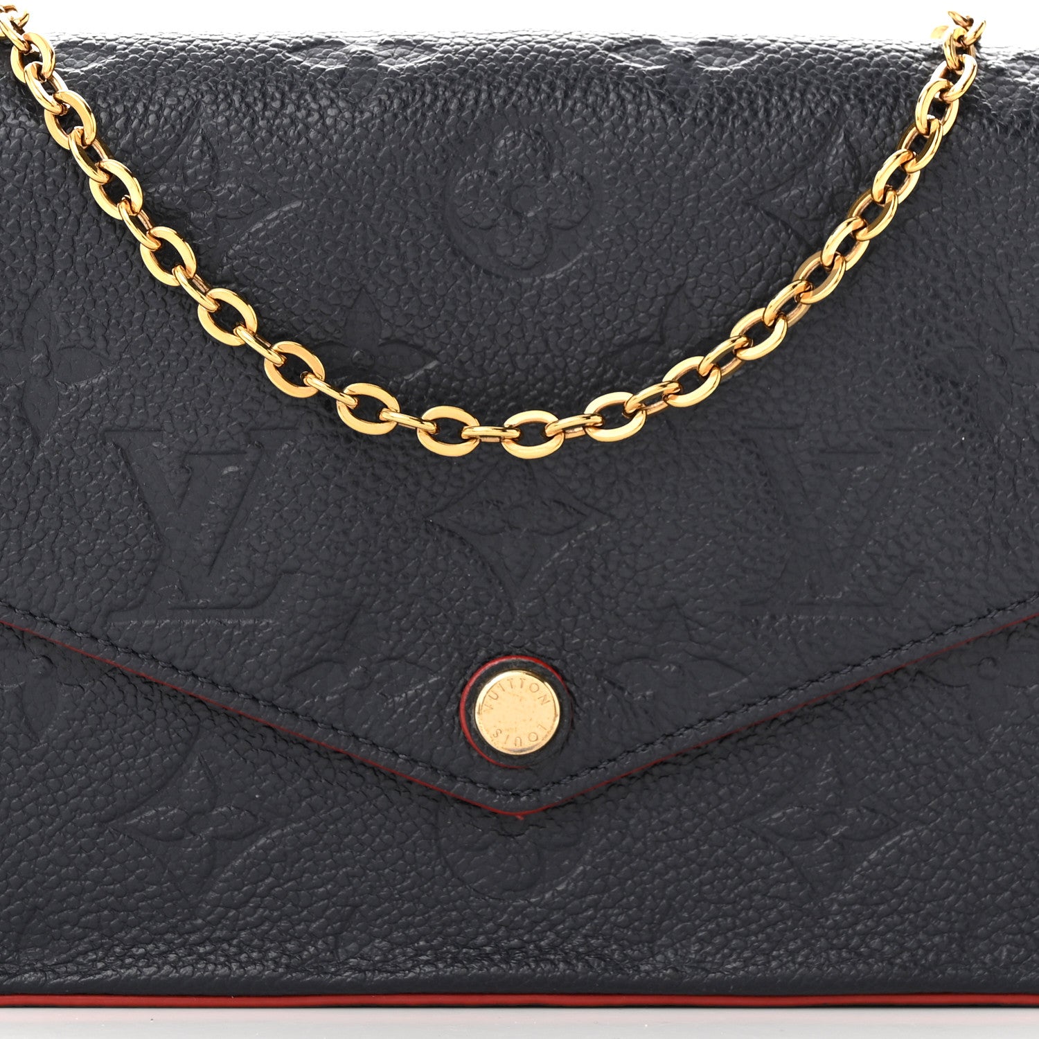 Louis Vuitton Empreinte Pochette Felicie Chain Wallet Marine Rouge 8 of 10