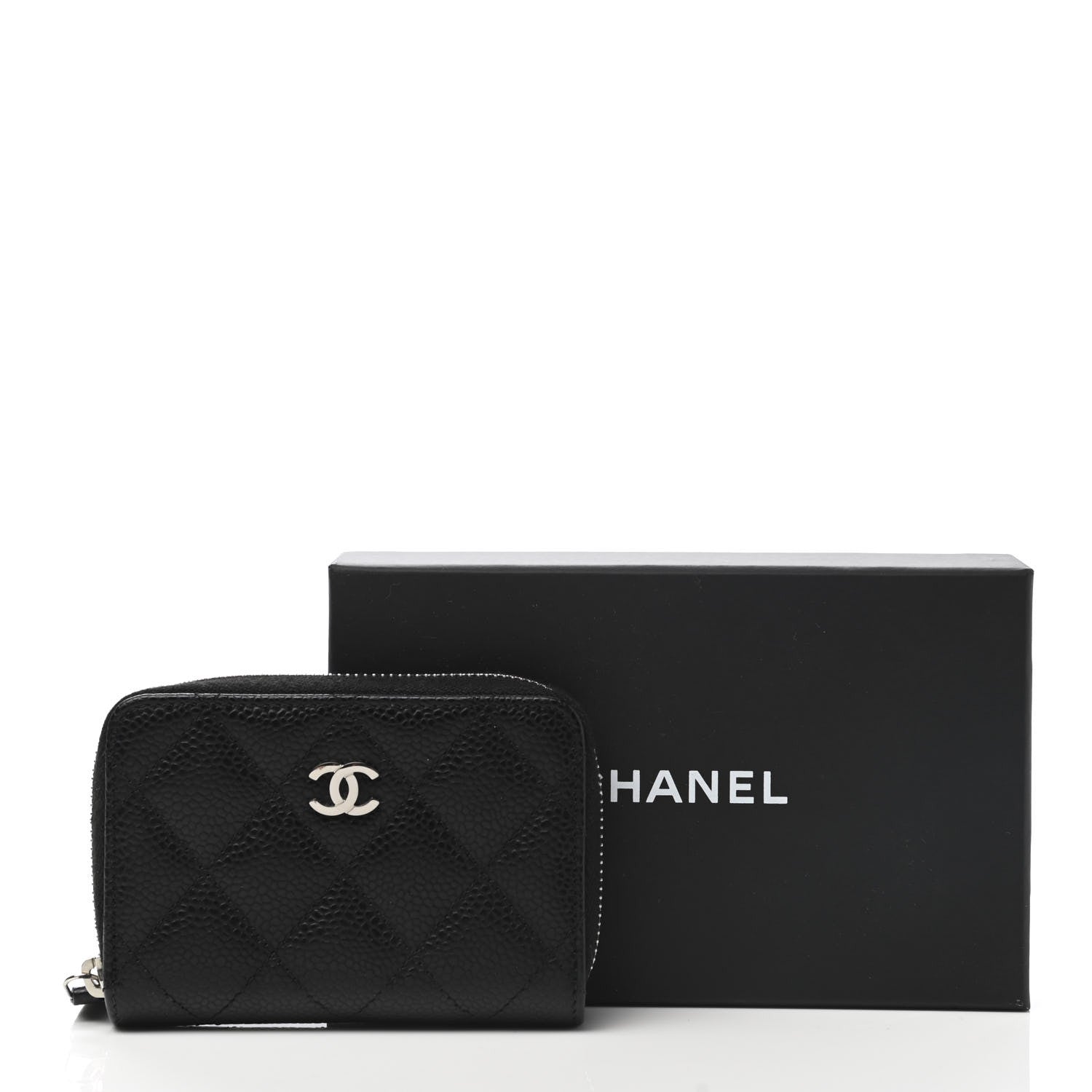 Chanel Caviar Quilted Zip Coin Purse Black 8 of 8