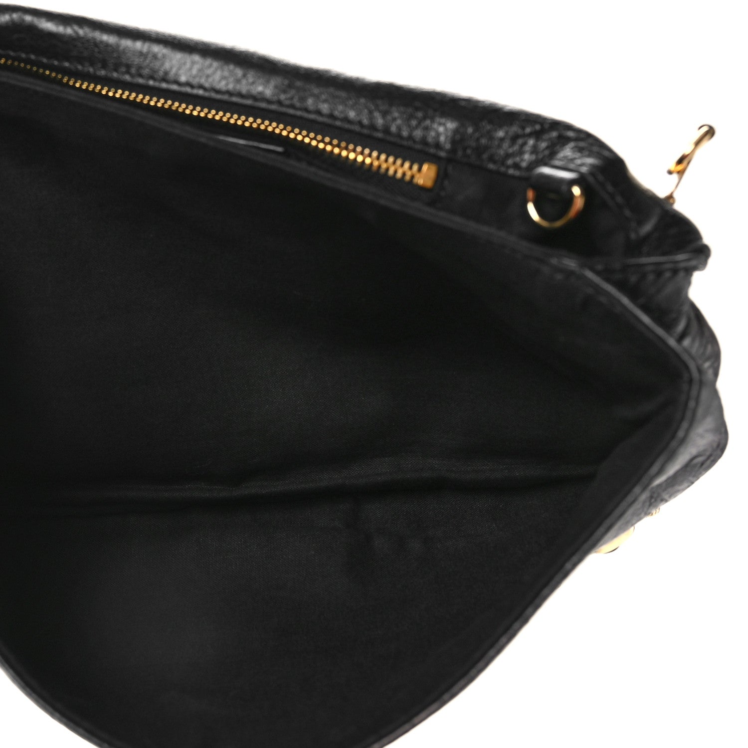Balenciaga Agneau Giant 12 Gold Hardware Envelope Strap Clutch Black 5 of 9