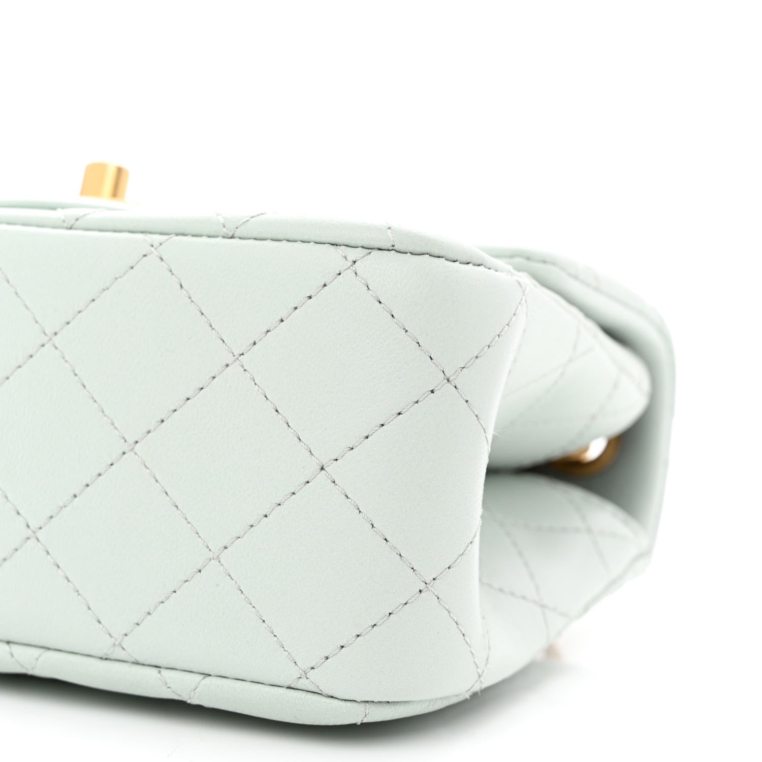 Chanel Lambskin Quilted Mini Sweet Camellia Flap Light Blue 10 of 10