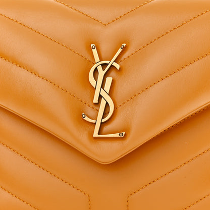 Saint Laurent Calfskin Y Quilted Monogram Small Loulou Chain Satchel Cheddar Cheddar 8 of 10