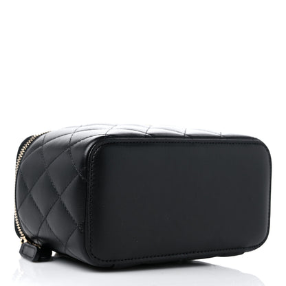 Chanel Lambskin Quilted Small Top Handle Vanity Case With Chain Black 4 of 10