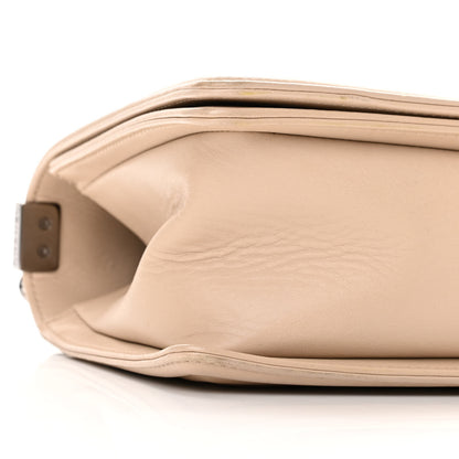 Chanel Calfskin Chevron Chain Medium Boy Flap Beige 9 of 10