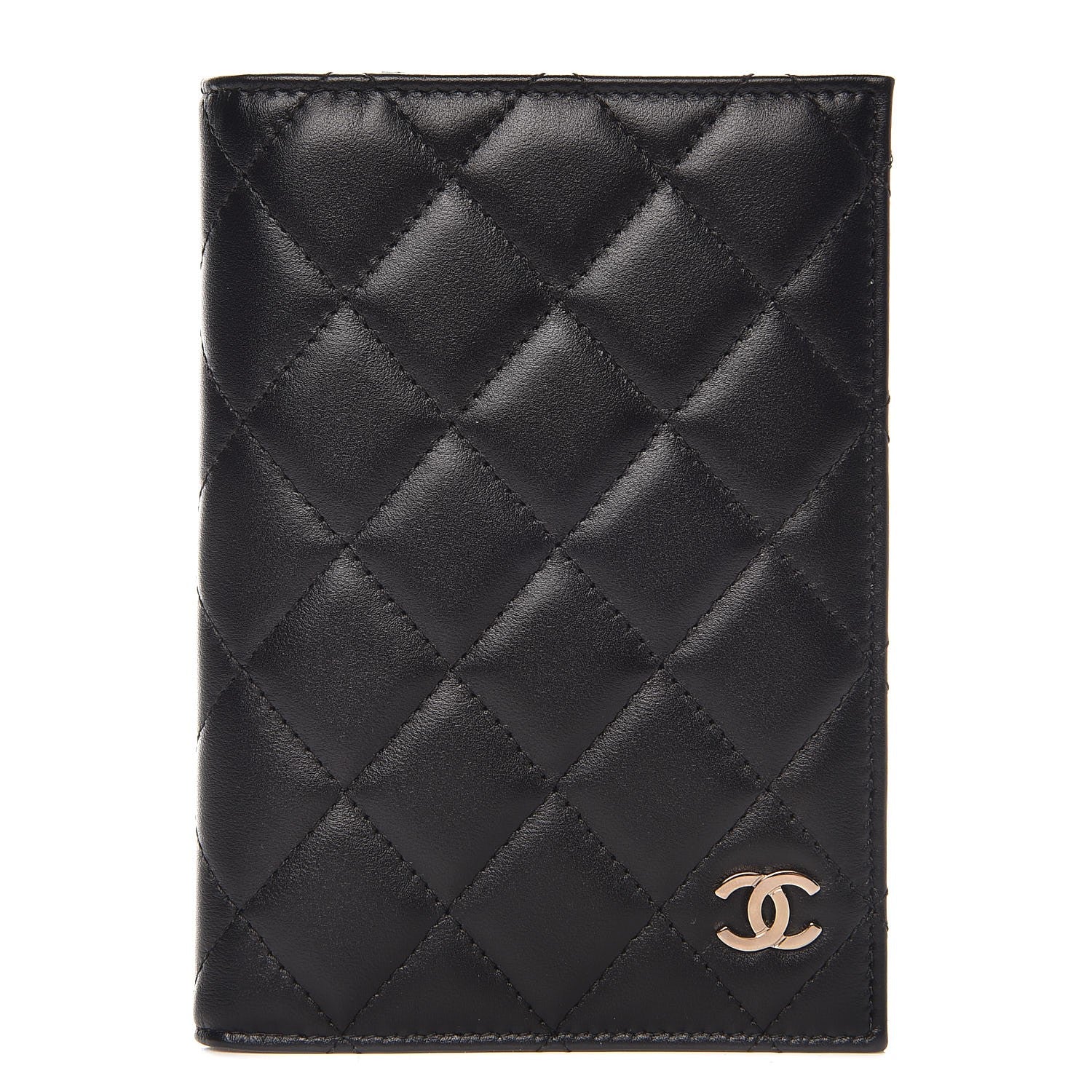 Chanel Lambskin Quilted Passport Holder Black 1 of 8