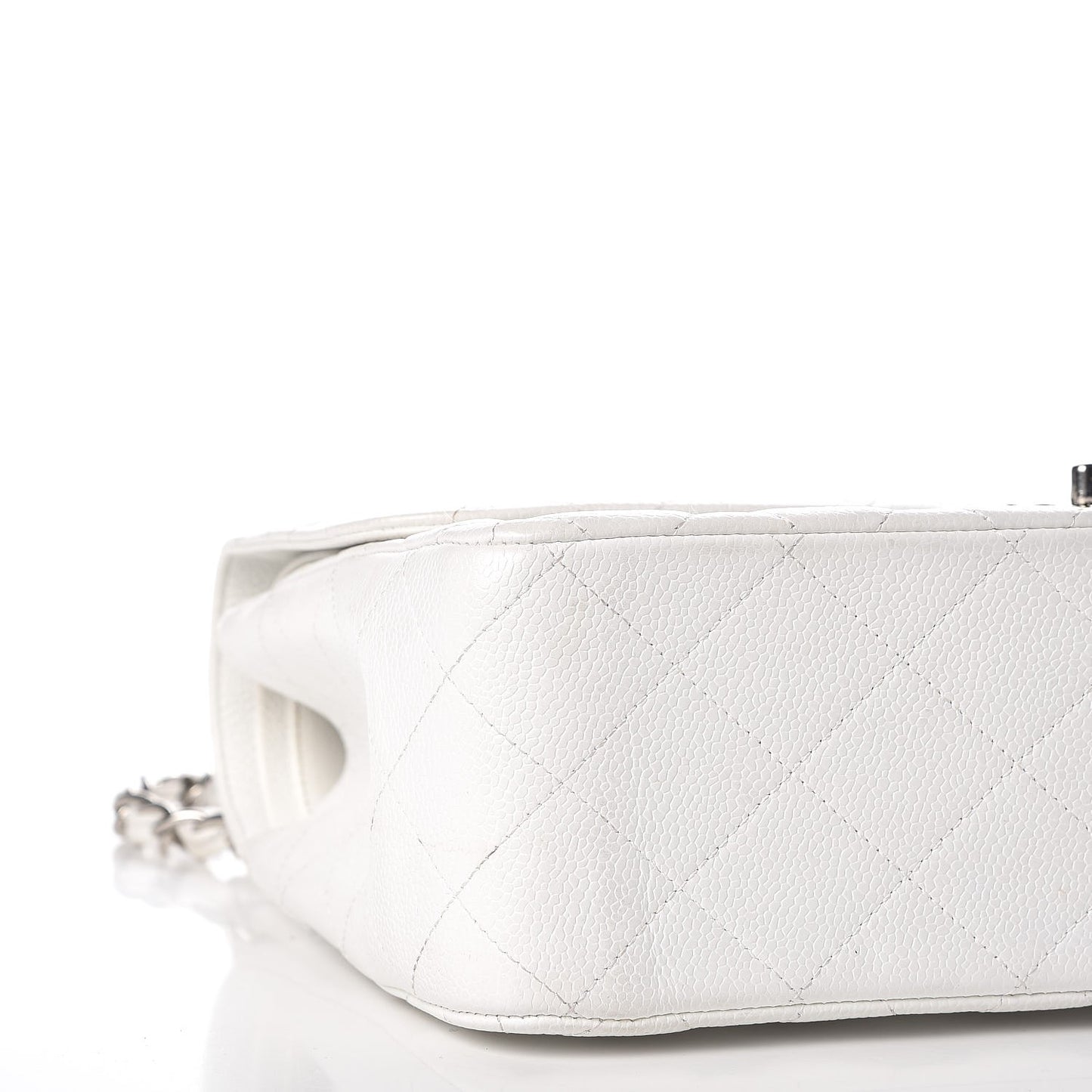 Caviar Quilted Jumbo Double Flap White