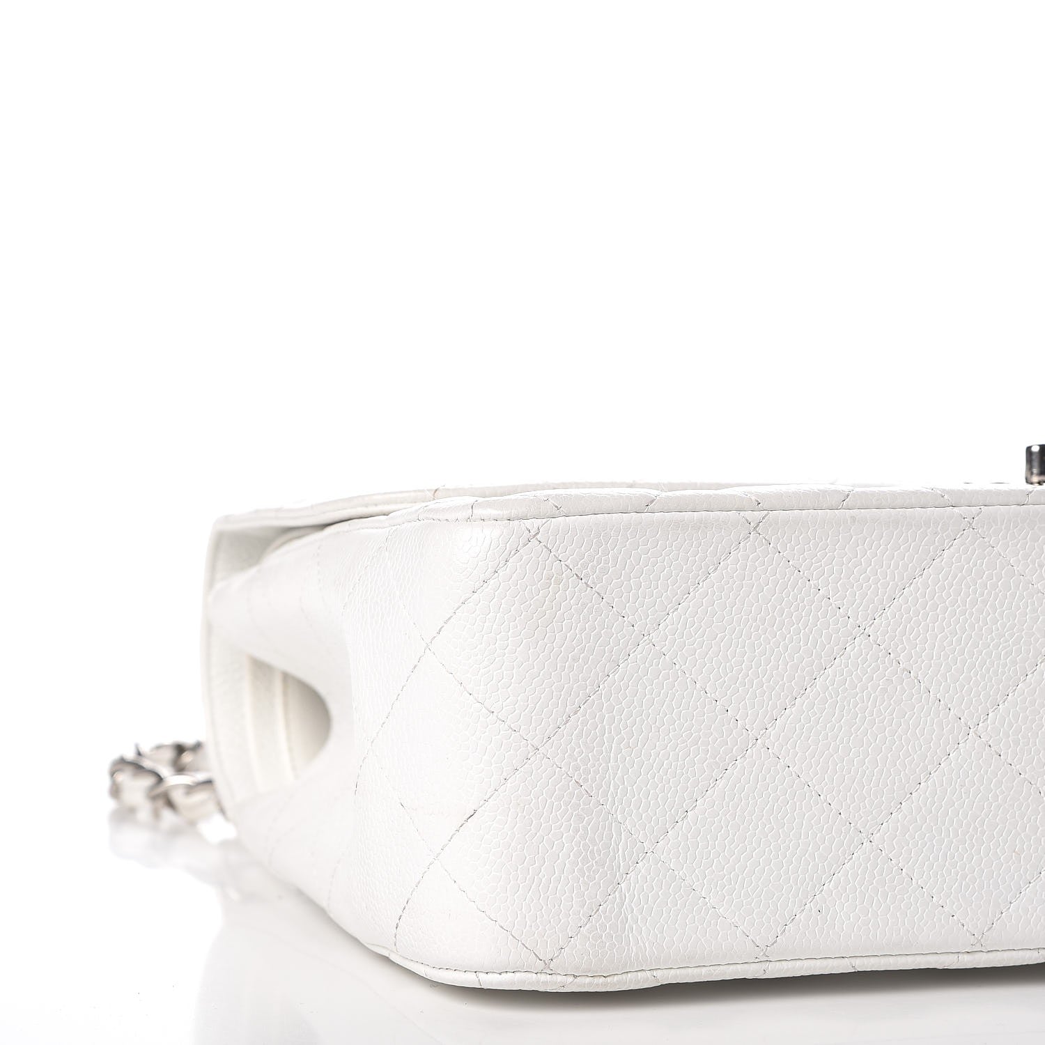 Chanel Caviar Quilted Jumbo Double Flap White 9 of 12