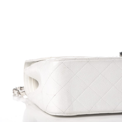 Chanel Caviar Quilted Jumbo Double Flap White 9 of 12