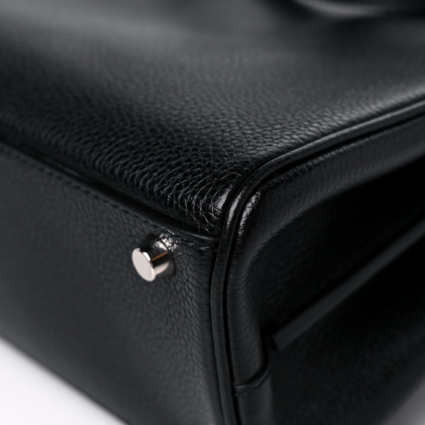 Grainy Calfskin Small Zumi Top Handle Bag Black