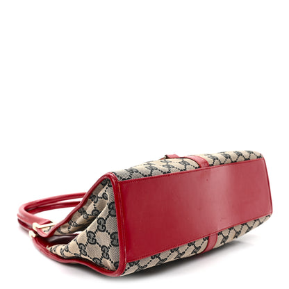Gucci Monogram Small Bardot Bag Navy Red 4 of 13