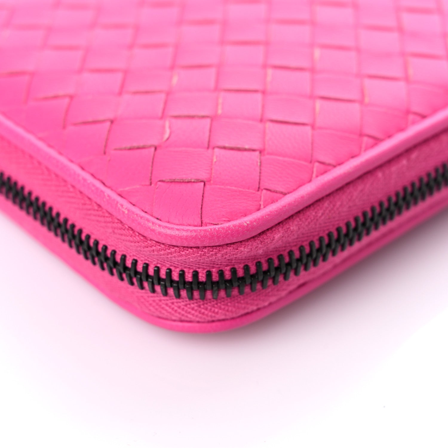 Bottega Veneta Nappa Intrecciato Zip Around Wallet Pink 16 of 17