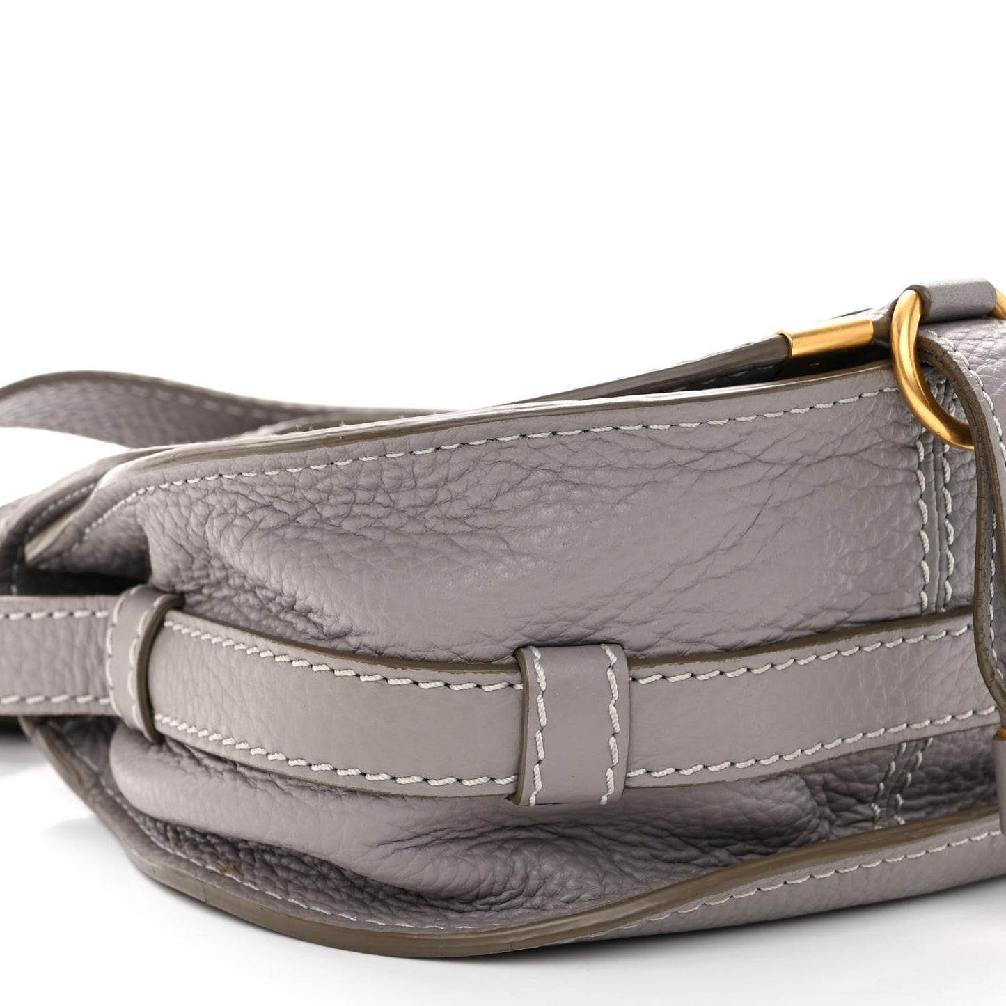 Calfskin Mini Marcie Round Crossbody Bag Cashmere Grey