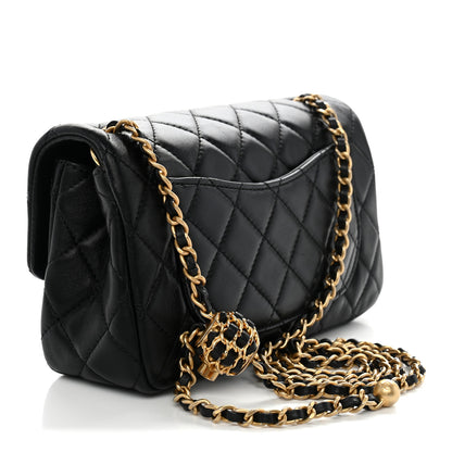Chanel Lambskin Quilted Mini Rectangular Pearl Crush Flap Black 3 of 10