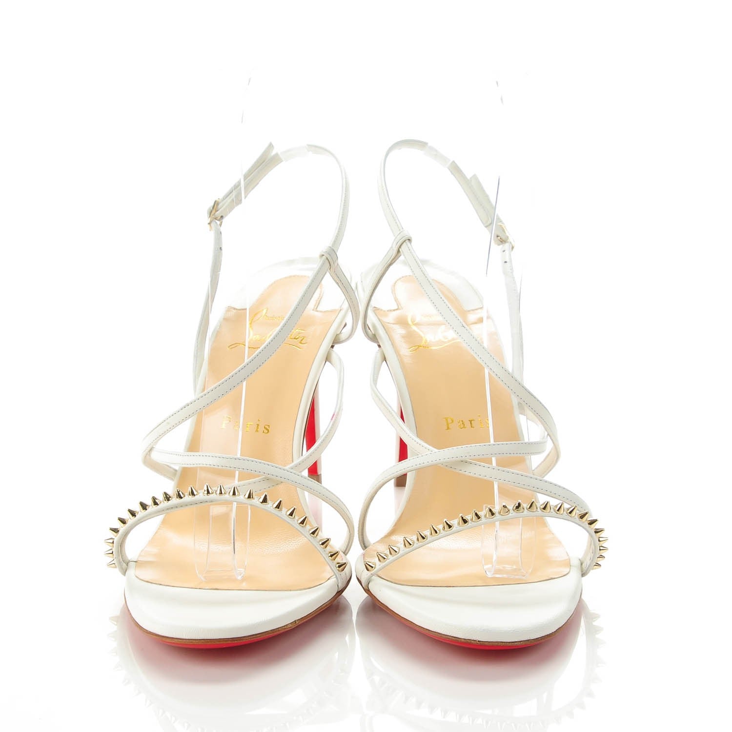 Christian Louboutin Kid Gwinispike 85 Sandals 41.5 Neige Light Gold 2 of 8