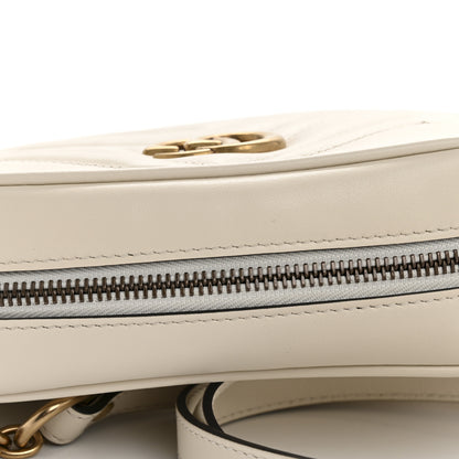 Gucci Calfskin Matelasse Mini GG Marmont Chain Shoulder Bag White 12 of 12