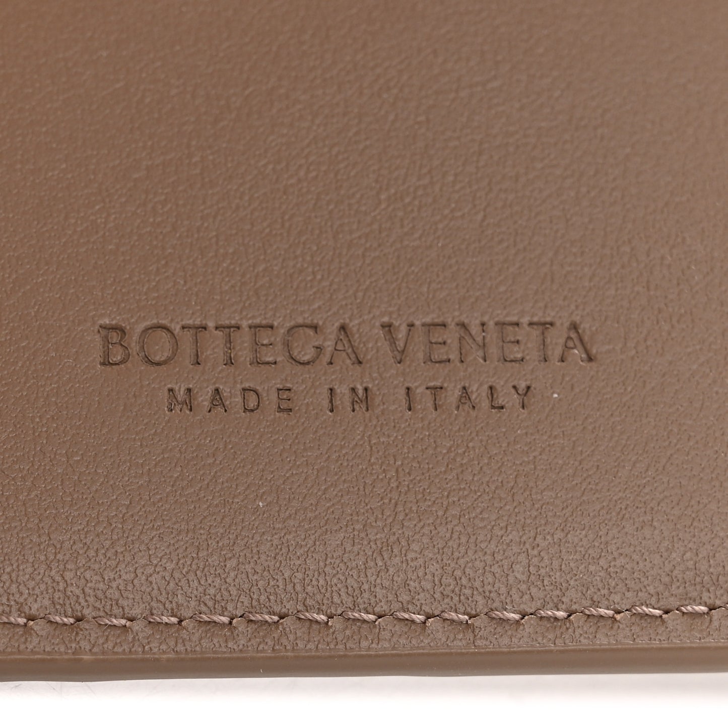 Nappa Intrecciato Bifold Zip Wallet Taupe Grey