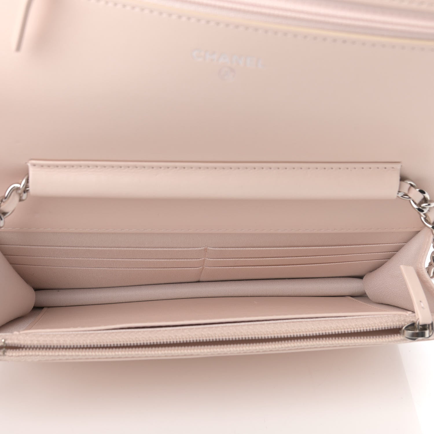 Chanel Caviar Quilted Vintage Mademoiselle Wallet On Chain WOC Beige 5 of 10