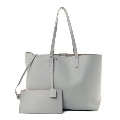 Saint Laurent Calfskin Large Shopping Tote Light Gray 1 of 10
