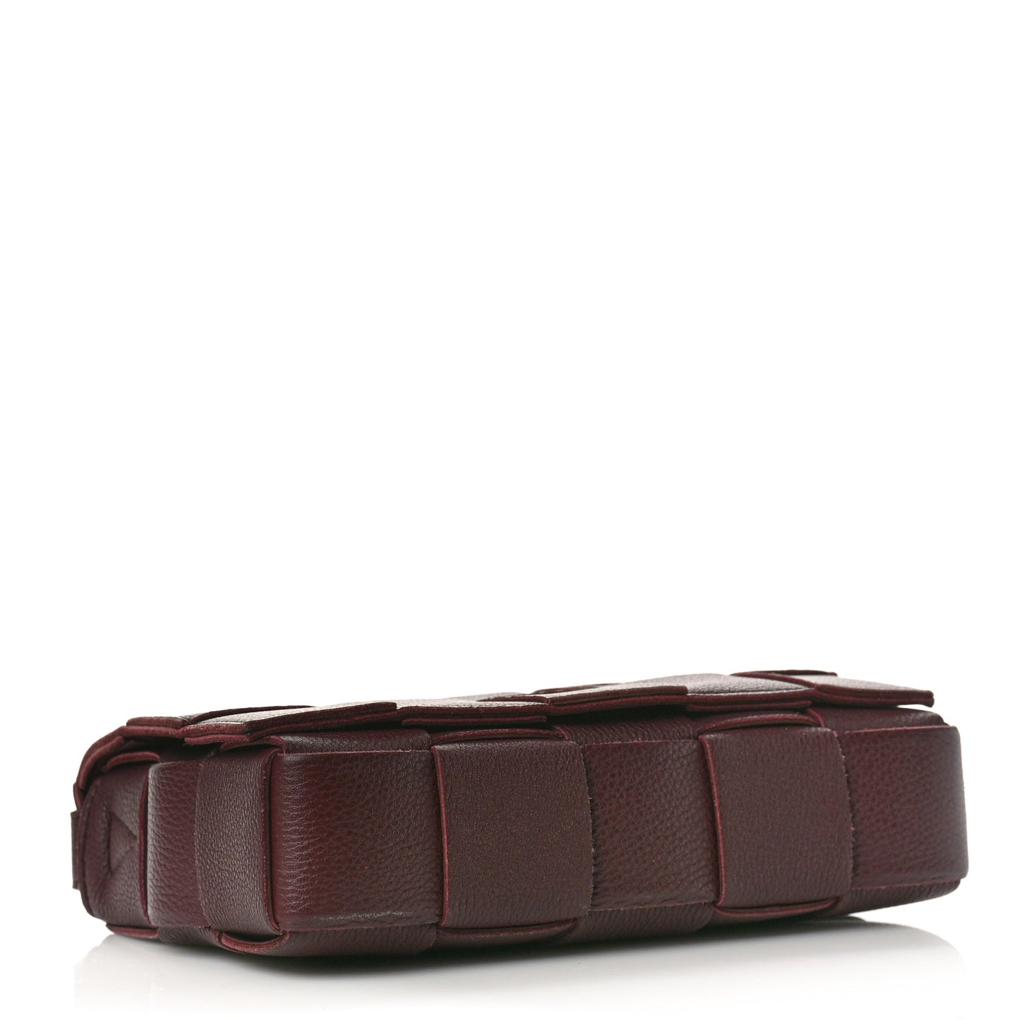 Grained Calfskin Maxi Intrecciato Cassette Crossbody Bag Bordeaux