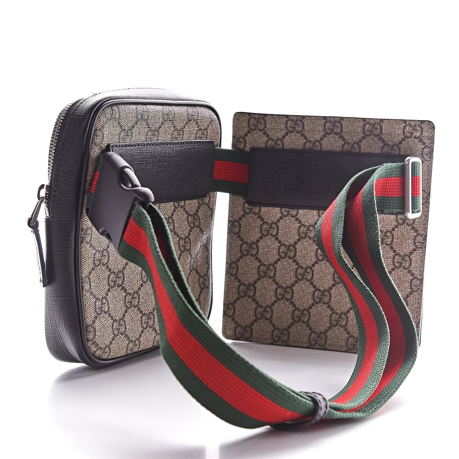 Gucci GG Supreme Monogram Web Belt Bag Black 3 of 11