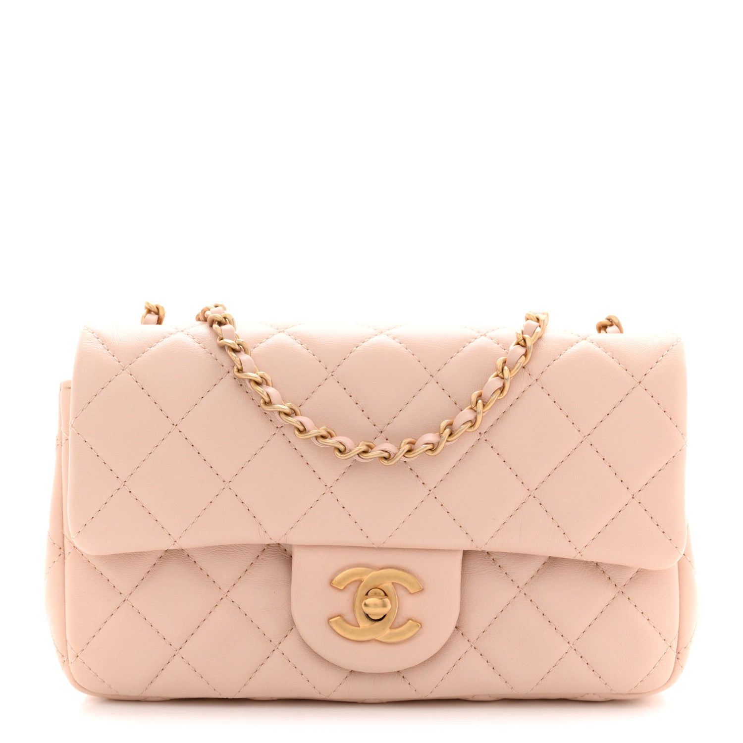 Chanel Lambskin Quilted Mini Rectangular Pearl Crush Flap Light Beige 1 of 11