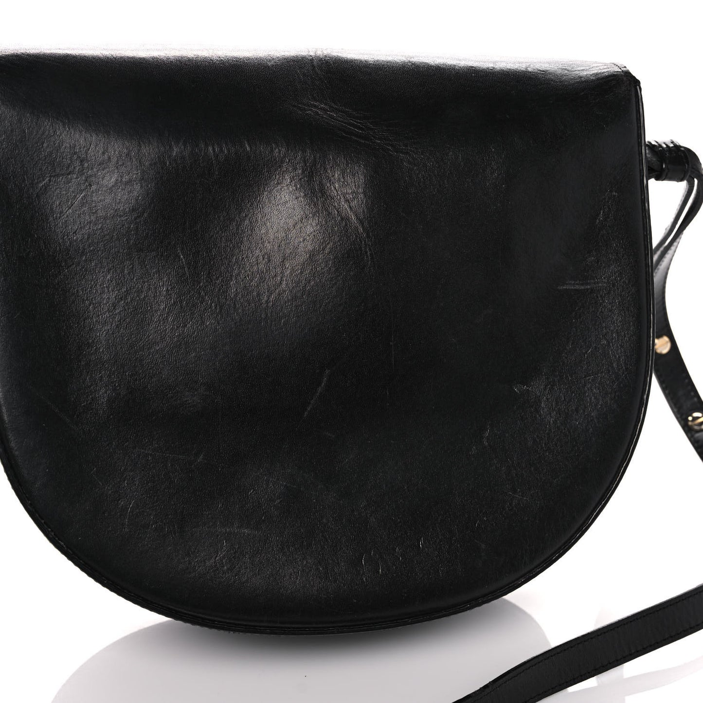 Calfskin Saddle Crossbody Bag Black