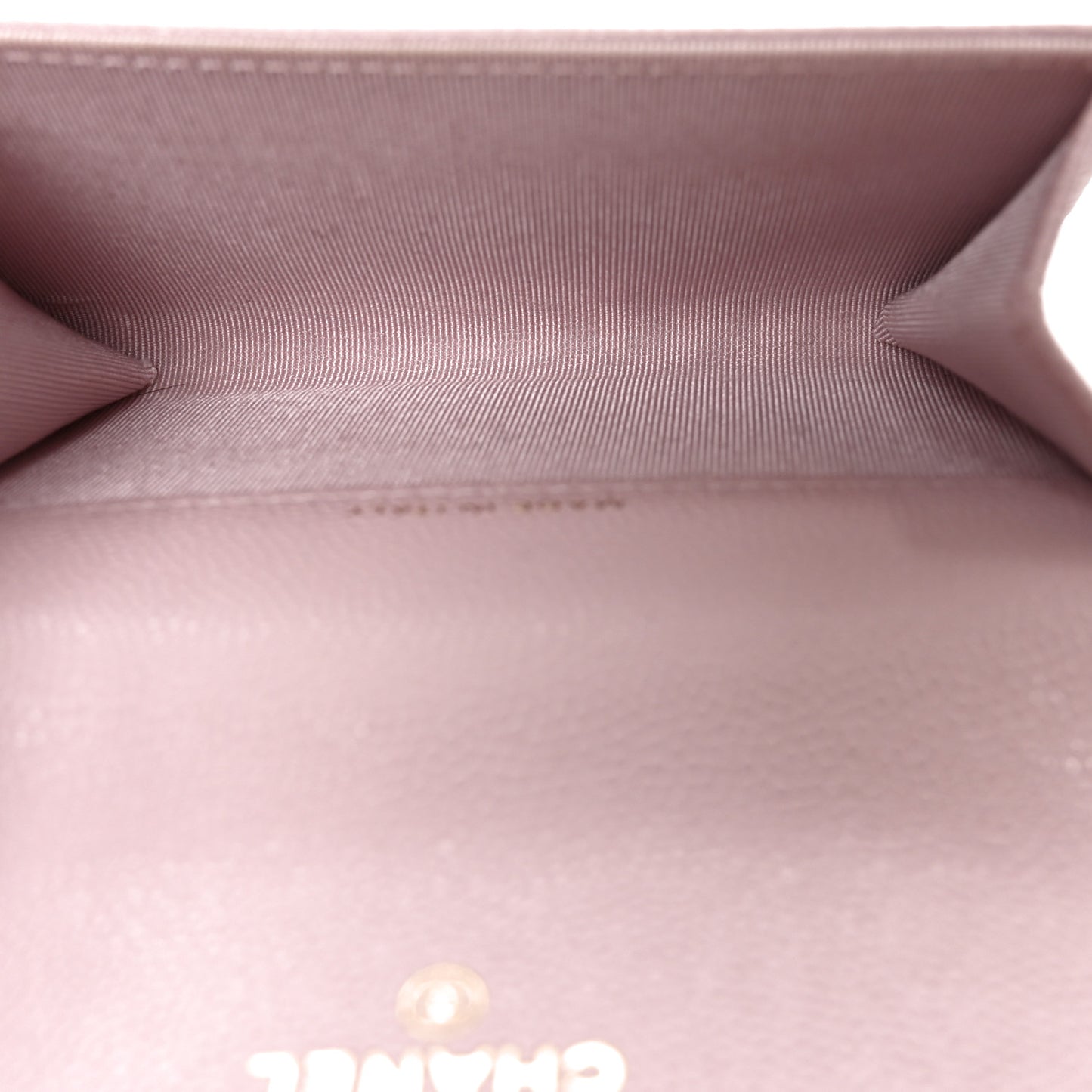 Caviar Quilted Flap Card Holder Wallet Light Pink