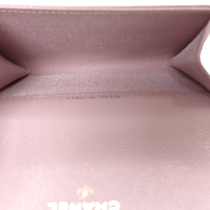 Chanel Caviar Quilted Flap Card Holder Wallet Light Pink 5 of 8