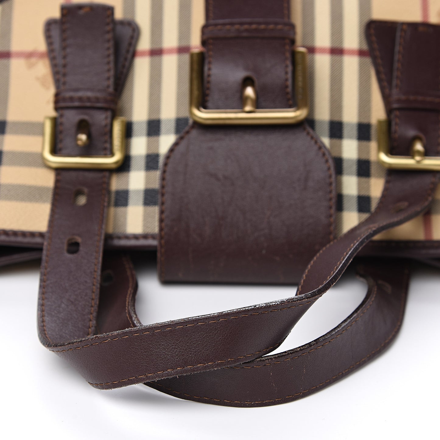 Haymarket Check Buckle Satchel Chocolate