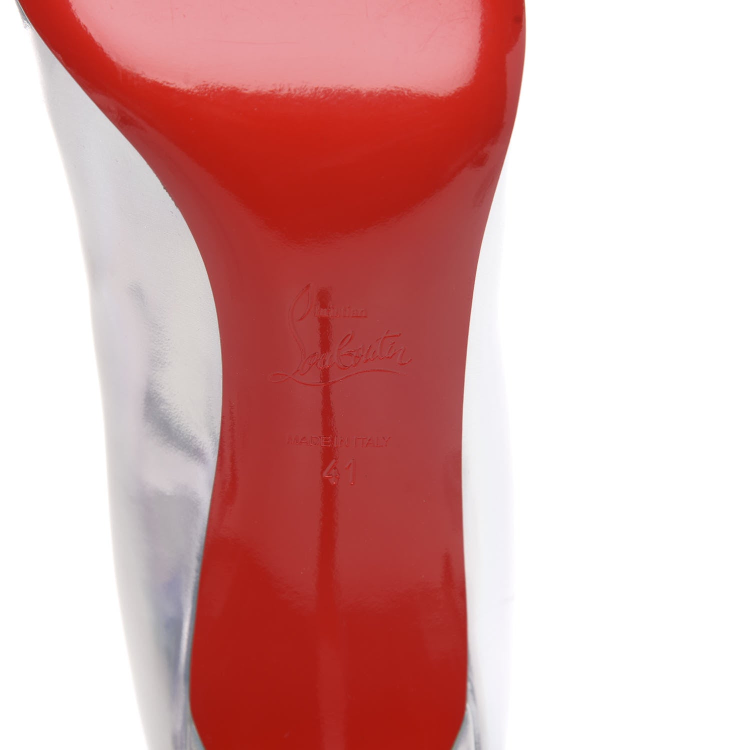 Christian Louboutin Specchio Laser Pigalle Follies 85 Pumps 41 Silver 7 of 10