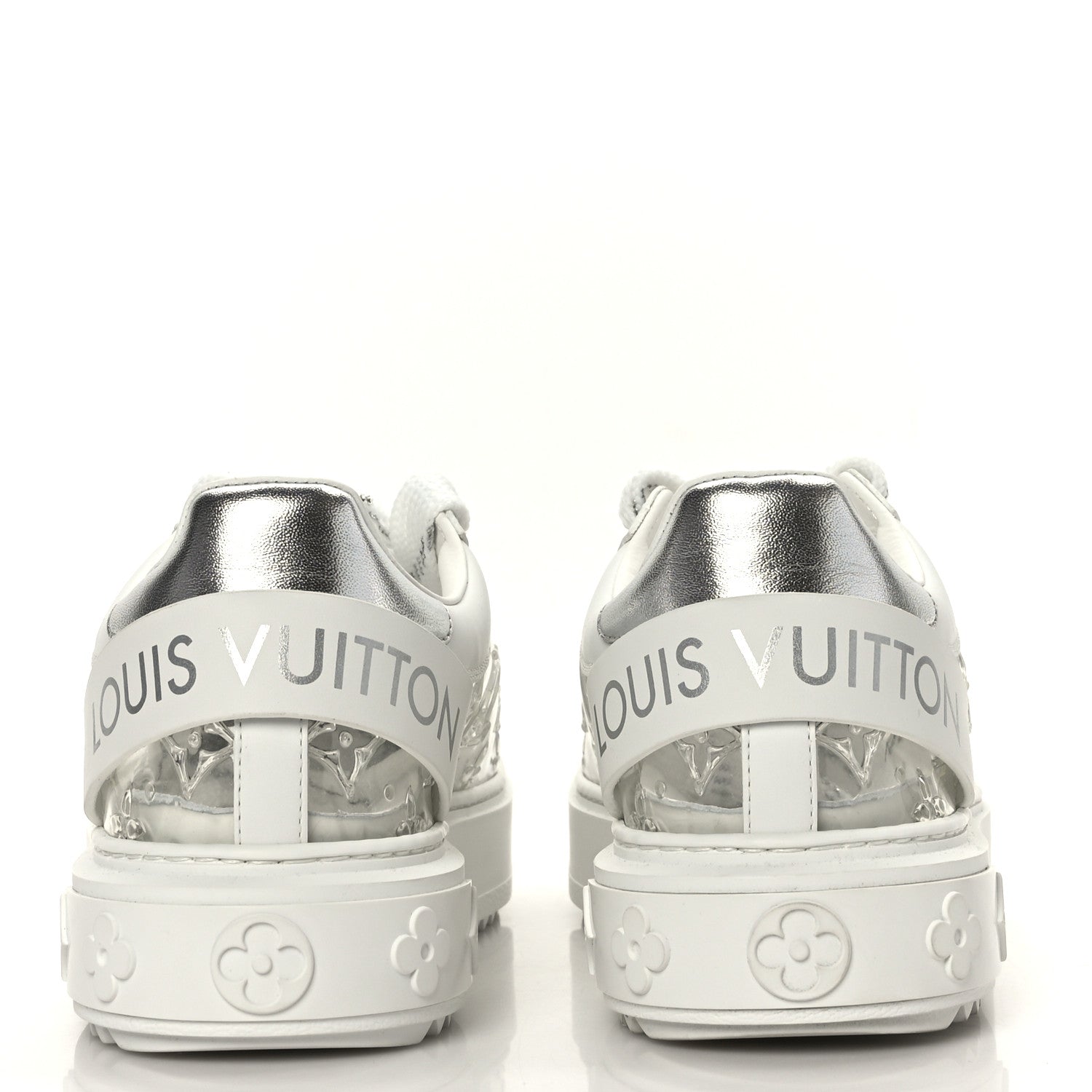 Louis Vuitton Monogram PVC Time Out Sneakers 38 Silver 5 of 8