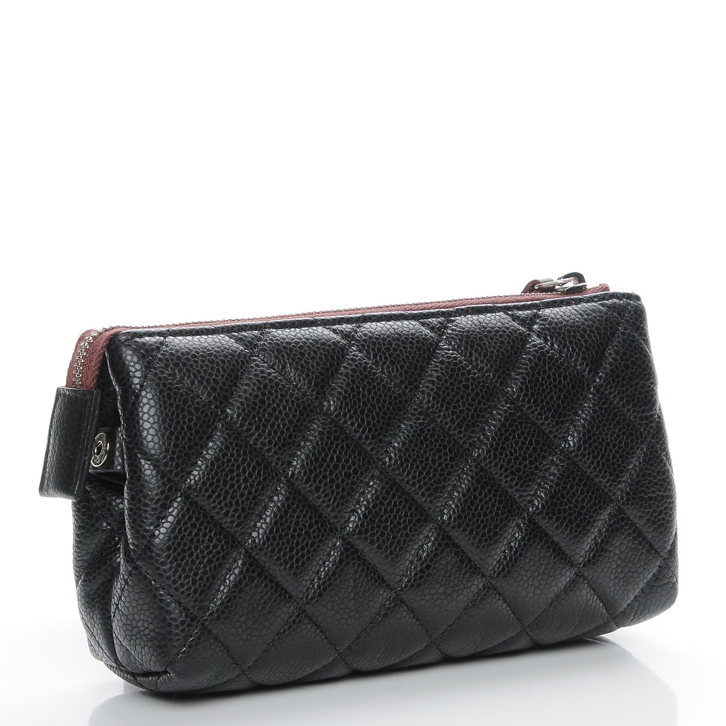 Caviar Quilted Small Cosmetic Case Black