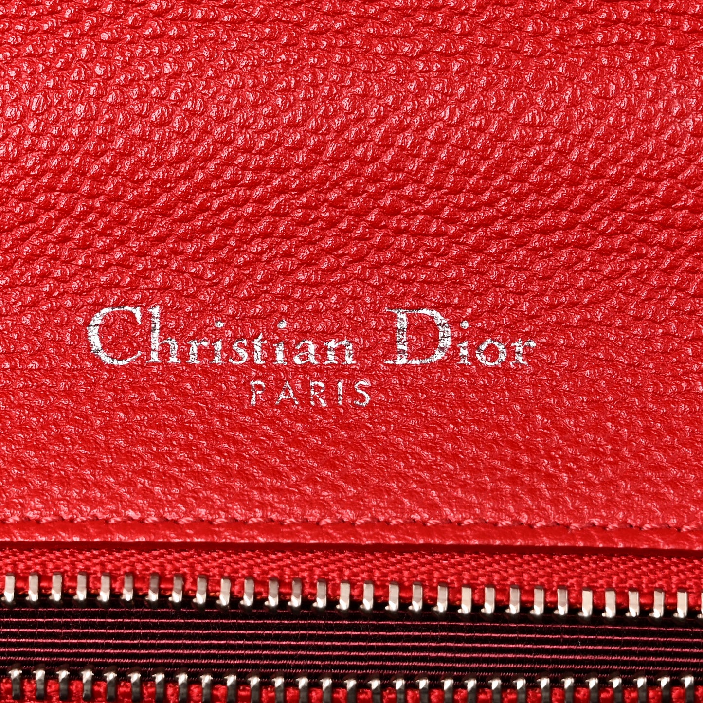 Grained Calfskin Small Diorama Flap Bag Red