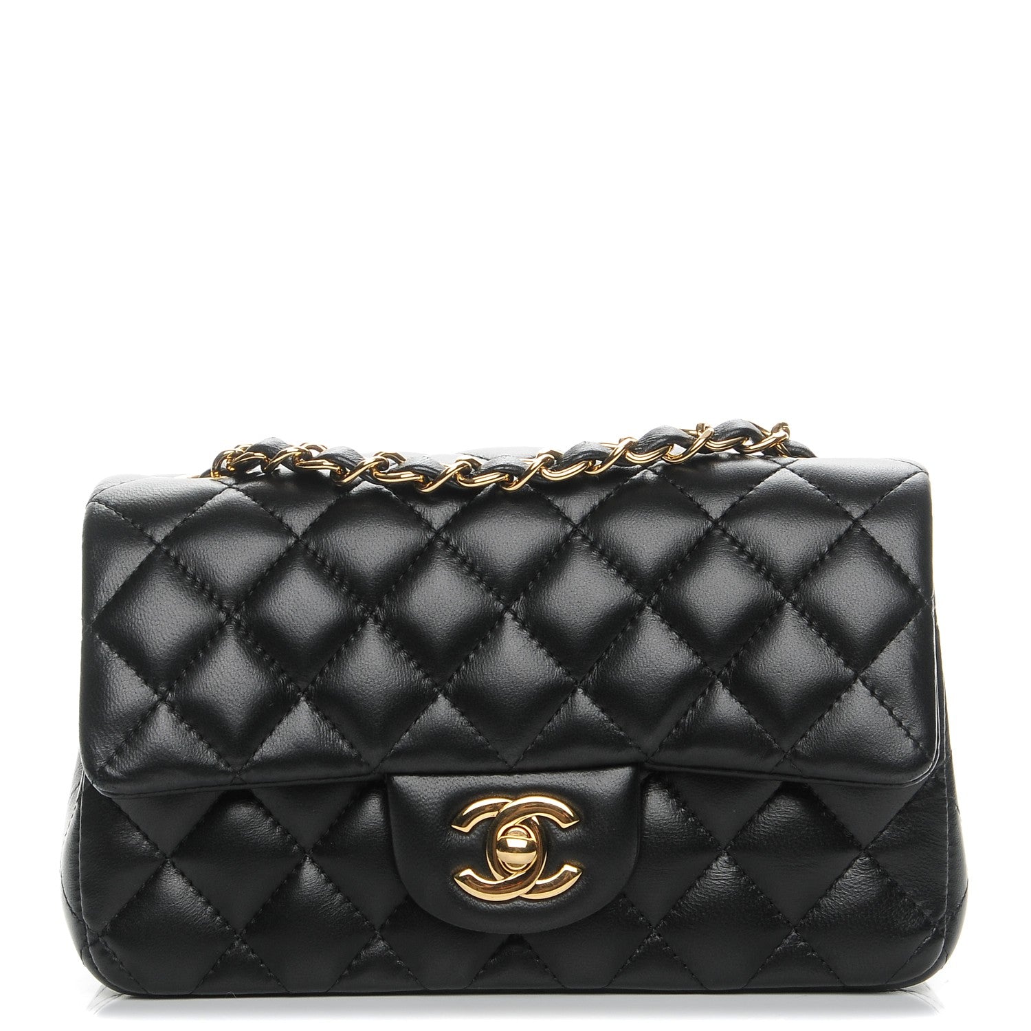 Chanel Lambskin Quilted Mini Rectangular Flap Black 1 of 7