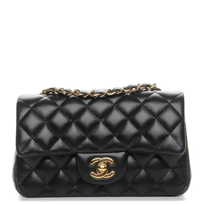 Chanel Lambskin Quilted Mini Rectangular Flap Black 1 of 7