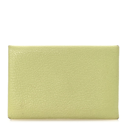 Hermes Chevre Mysore Calvi Card Case Jaune Bourgeon 1 of 11