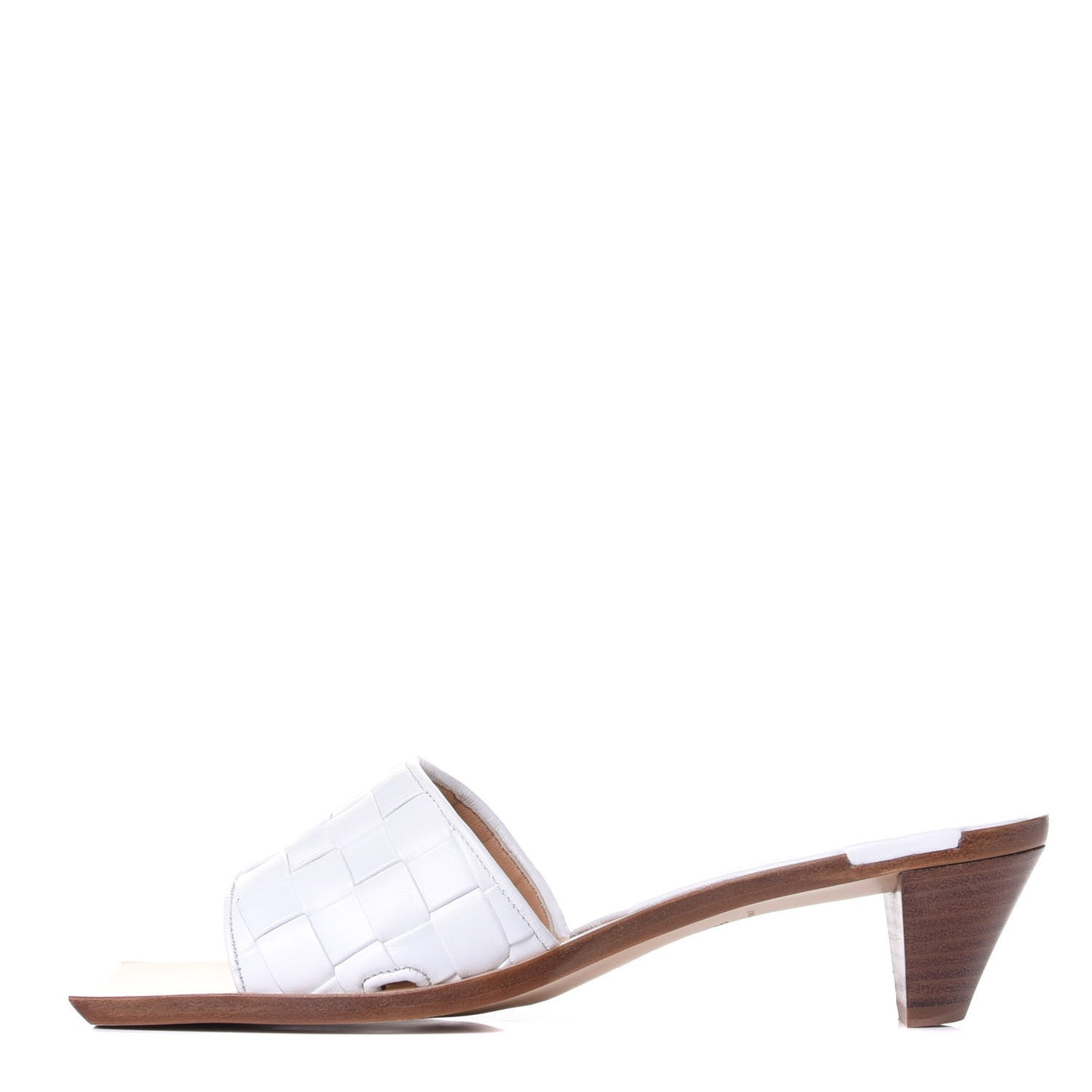 Nappa Intrecciato Heeled Sandals 38.5 Optic White