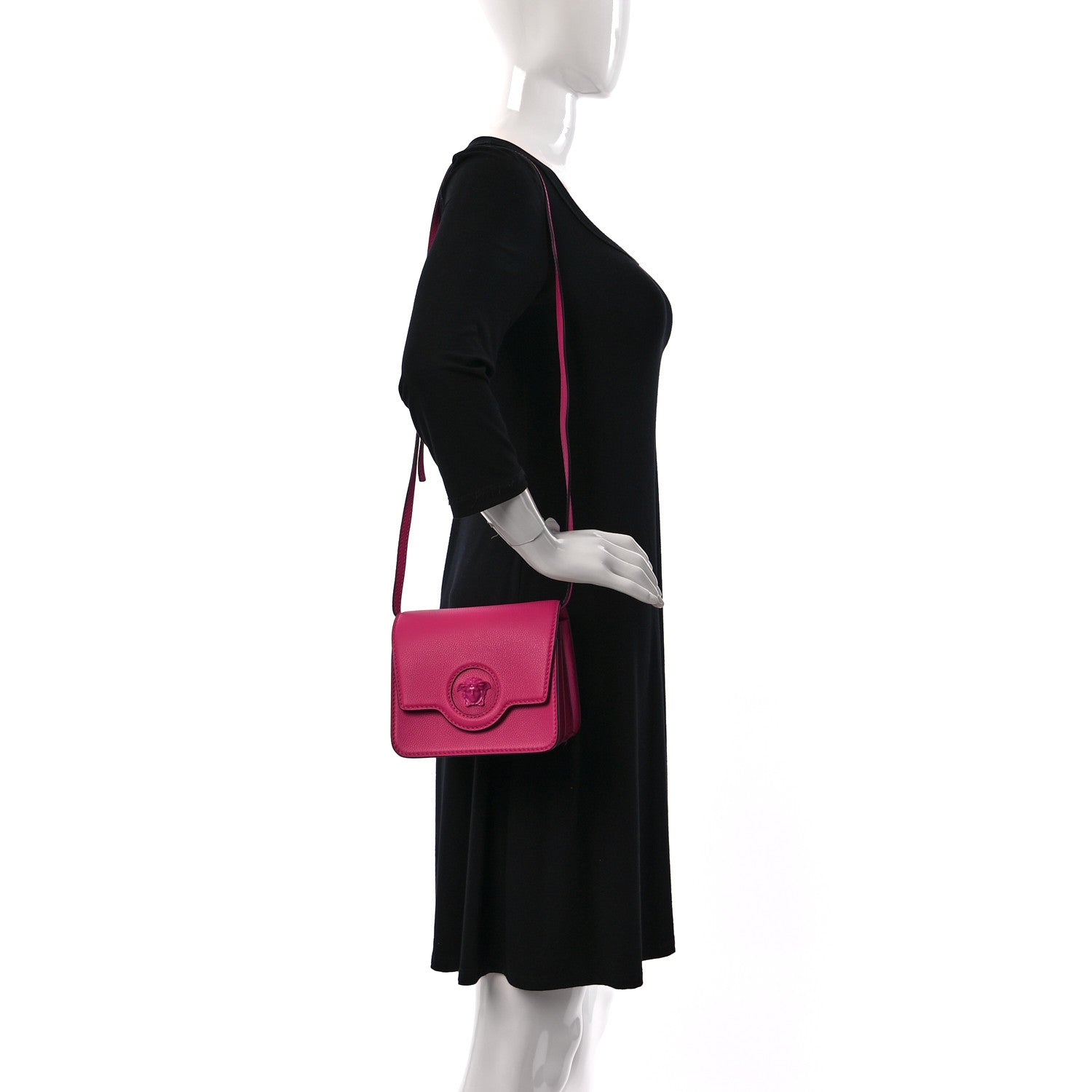 Versace Grained Calfskin La Medusa Shoulder Bag Pink Lilac 2 of 8