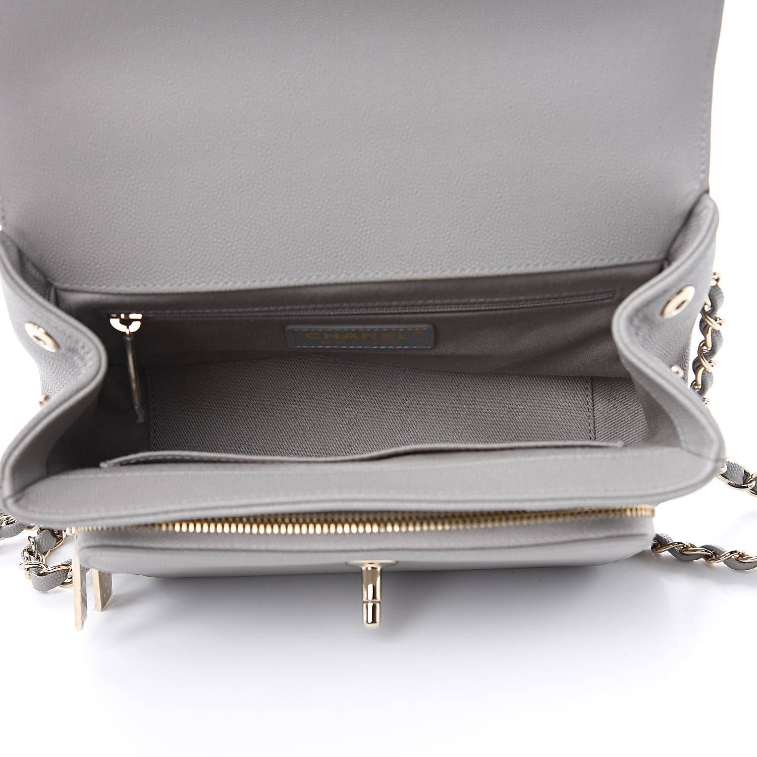 Chanel Caviar Quilted Medium Business Affinity Flap Grey 5 of 10