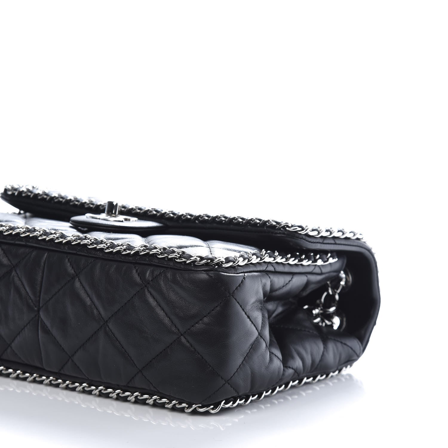 Chanel Crumpled Calfskin Medium Chain Flap Black 7 of 10
