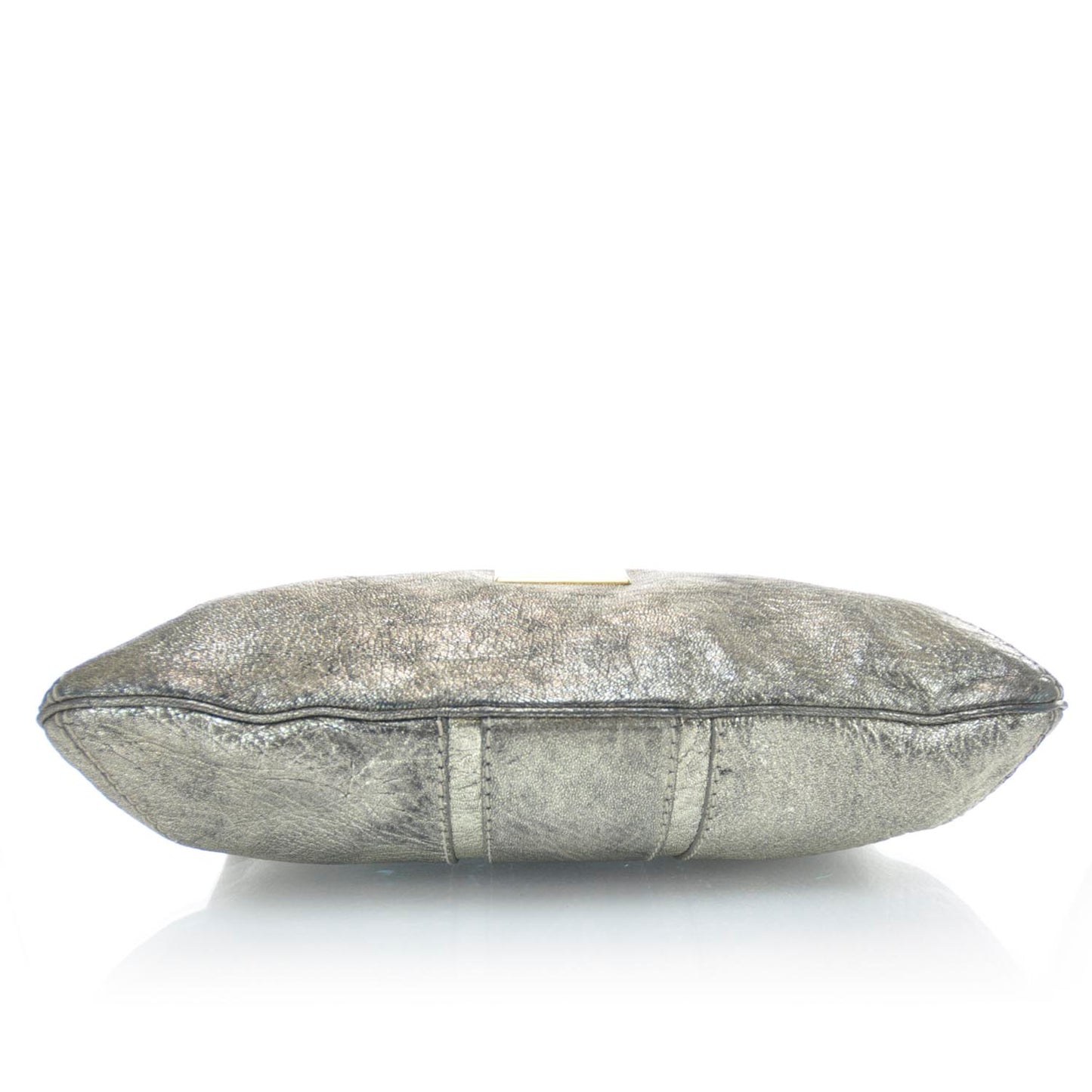 Leather Mave Foldover Clutch Metallic