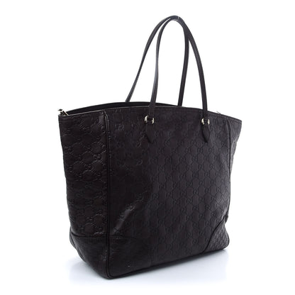 Gucci Guccissima Medium Bree Zippered Tote Chocolate 3 of 9